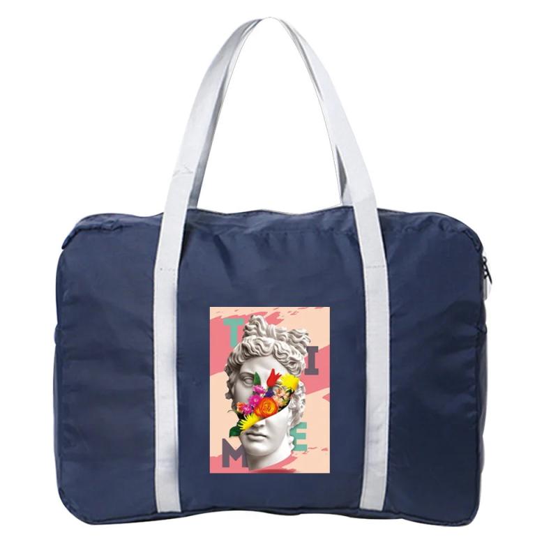 Nylon Foldable Travel Bags Large Capacity Funny Print Luggage