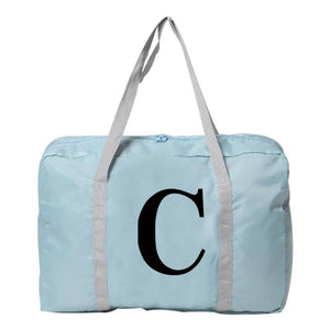 Women's High Capacity Travel Bag Folding Duffle Organizer Letter Print