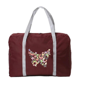 Butterfly Print Travel Bag Unisex Foldable Duffle Bag Organizers