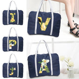 Floral Letter Nylon Travel Bags Large Capacity Luggage Water Proof Handbags