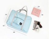 Foldable Travel Bag Large Capacity Tote Luggage Purple Flower Letter Print Hand