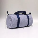 Kids Toddler Seersucker Duffle Navy/purple Striped Personalized Baby Duffle