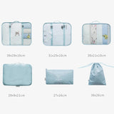6PCS Polyester Packing Cube Luggage Clothes Organizer Travel Bag