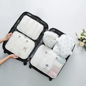 6PCS Polyester Packing Cube Luggage Clothes Organizer Travel Bag