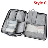 Men Women Travel Bags Sets Soft Packing Cube Storage Pouch Portable