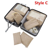 Men Women Travel Bags Sets Soft Packing Cube Storage Pouch Portable