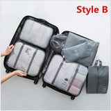 Men Women Travel Bags Sets Soft Packing Cube Storage Pouch Portable