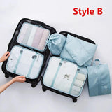 Men Women Travel Bags Sets Soft Packing Cube Storage Pouch Portable