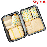 Men Women Travel Bags Sets Soft Packing Cube Storage Pouch Portable