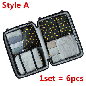 Men Women Travel Bags Sets Soft Packing Cube Storage Pouch Portable