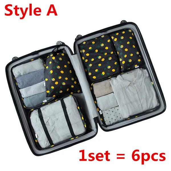 Men Women Travel Bags Sets Soft Packing Cube Storage Pouch Portable
