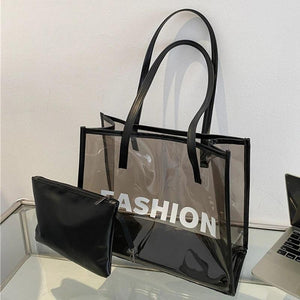 PVC Jelly Bag Clear Handbag Summer Shoulder Bags Tote for Girls
