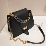 Small Square Bag with Chain Strap Metal Buckle