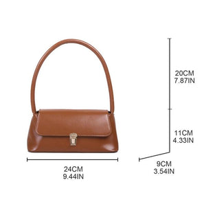 Vintage PU Leather Underarm Bag Women Small Shoulder Tote