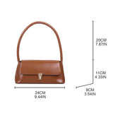 Vintage PU Leather Underarm Bag Women Small Shoulder Tote
