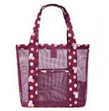 Mesh Shoulder Shopping Bag for Women - Large Beach Bag