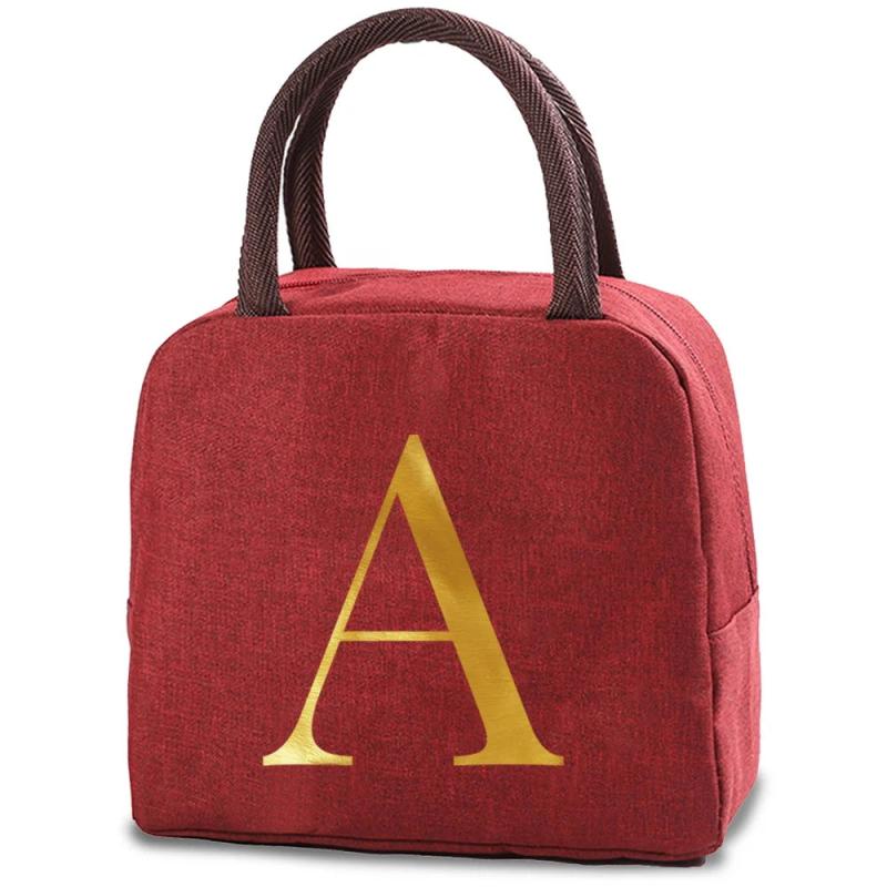 Initials Print Insulated Lunch Bag Thermal Cooler 26 - Bento Pouch Tote