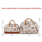 Women PU Leather Travel Bag Waterproof Print Duffle Bag