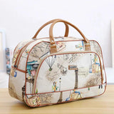 Women PU Leather Travel Bag Waterproof Print Duffle Bag