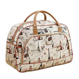 Women PU Leather Travel Bag Waterproof Print Duffle Bag