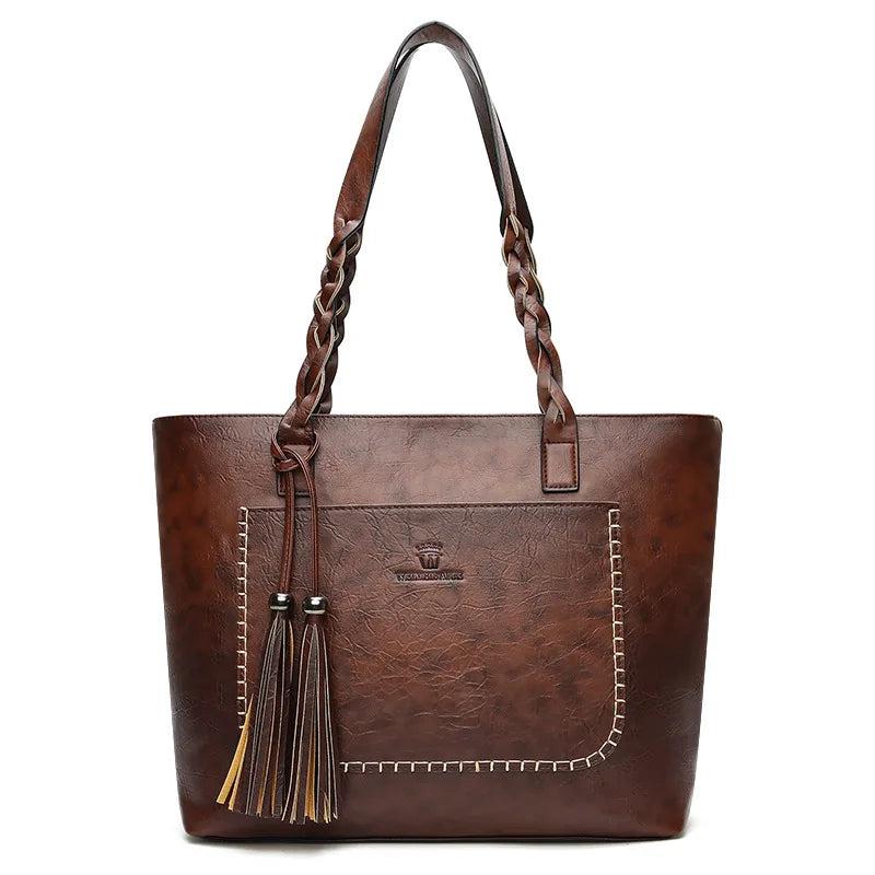 Women's Tassel Bag Large Capacity Shoulder Bag Retro Style