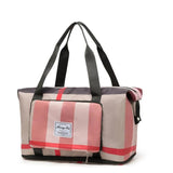 Foldable Gym Tote with Wet Dry Separation and Shoe Compartment