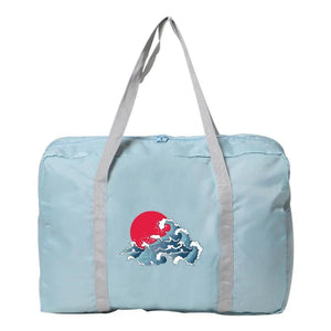 Wave Print Travel Bag Large Capacity Gym Tote Duffel Handbag