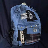 Grunge Y2k Harajuku Denim Backpack School Bag