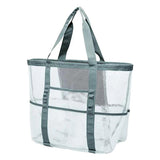 Beach Mesh Tote Bag with Side Pocket - Quick Dry Toiletry Organizer