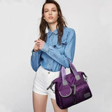 Womens Multi-Pocket Waterproof Nylon Cross Body Travel Bag Solid Handbag