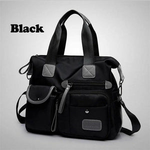 Womens Multi-Pocket Waterproof Nylon Cross Body Travel Bag Solid Handbag