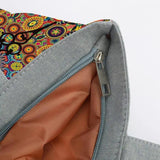 Boho Round Print Shoulder Bag Foldable Large Capacity Top-Handle Bag