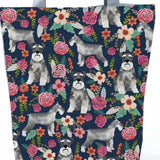 Dog Print Tote Bag Zipper Travel Pouch