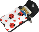 Ladybug Hearts Crossbody Cell Phone Purse Shoulder Bag Small Crossbody Wallet