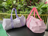 Toddler Seersucker Ruffle Duffle Bags Purple Soft Preschooler Light Bag