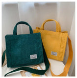 Women Corduroy Travel Tote Purse Cross-body Shoulder Bag Large Capacity Handbag
