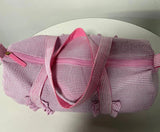 Kids Seersucker Ruffle Duffle Bags Pink/Purple Soft Preschooler Seersucker