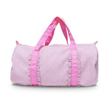 Kids Seersucker Ruffle Duffle Bags Pink/Purple Soft Preschooler Seersucker