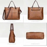 Vintage Lady Handbags Women Shoulder Bags Double Pocket Tote Bags