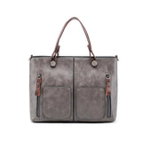 Vintage Lady Handbags Women Shoulder Bags Double Pocket Tote Bags