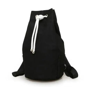 Men's Drawstring Canvas Bucket Bag Backpack