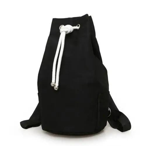 Men's Drawstring Canvas Bucket Bag Backpack