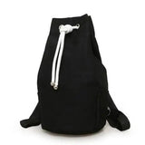 Men's Drawstring Canvas Bucket Bag Backpack