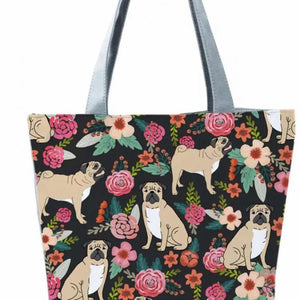 Puppy Print Large Capacity Shoulder Bag for Women