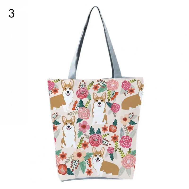 Puppy Print Large Capacity Shoulder Bag for Women