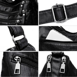 Multi-Zipper Cross-Body Shoulder Bag for Women