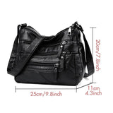 Multi-Zipper Cross-Body Shoulder Bag for Women