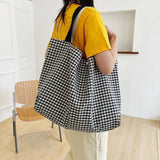 Arrival Lattice Travel Nylon Shoulder Bag For Women Large Capacity Tote