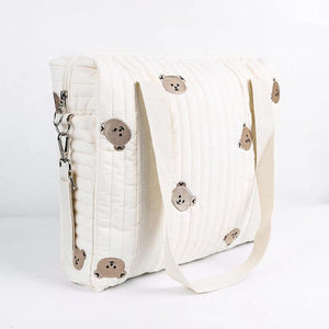 Baby Care Diaper Bags Embroidery Bear Flower Pattern Handbag