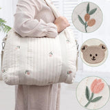 Baby Care Diaper Bags Embroidery Bear Flower Pattern Handbag